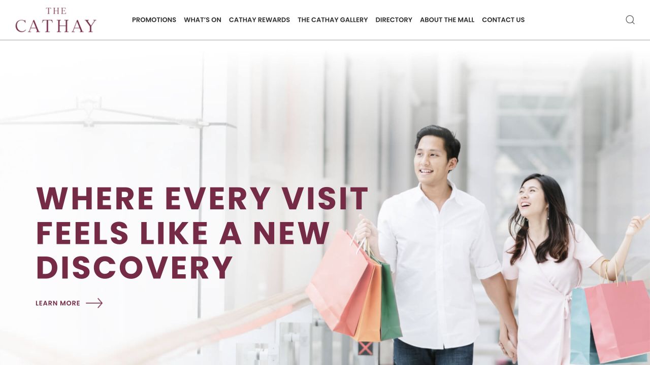 The Cathay website homepage